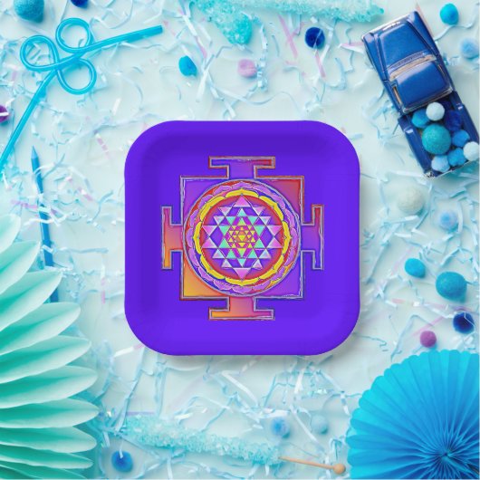 Sri Yantra - Hinduismus Symbol Design 1 Pappteller (Party)