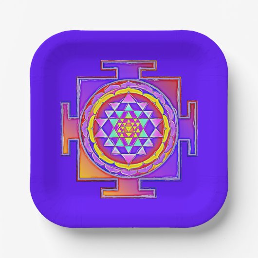 Sri Yantra - Hinduismus Symbol Design 1 Pappteller (Vorderseite)