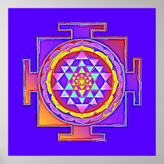 Sri Yantra - Hinduismus Symbol Design 1 Poster (Vorne)