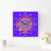 Sri Yantra - Hinduismus Symbol Design 1 Quadratische Wanduhr (Zuhause)