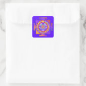 Sri Yantra - Hinduismus Symbol Design 1 Quadratischer Aufkleber (Tasche)