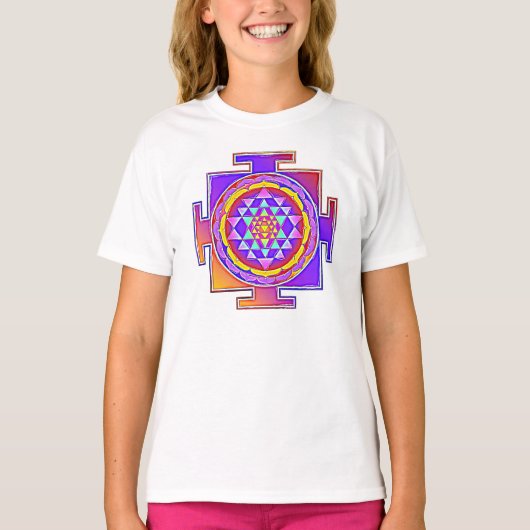 Sri Yantra - Hinduismus Symbol Design 1 T-Shirt (Vorderseite)