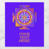 Sri Yantra - Hinduismus Symbol Design 1 Weinetikett (Einzelnes Label)