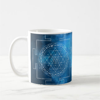 Sri Yantra Indigo Sacred Geometry Tasse