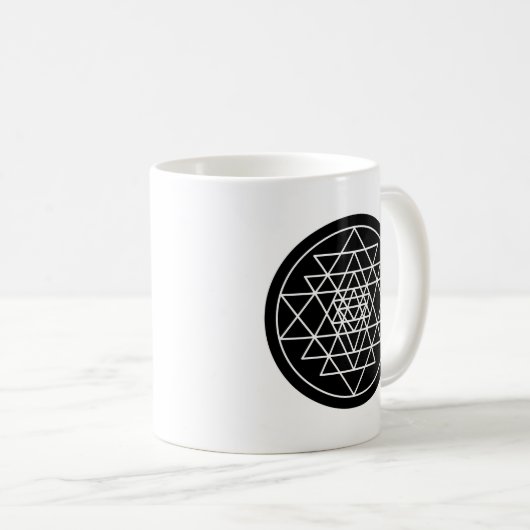 Sri Yantra Kaffeetasse (VorderseiteRechts)