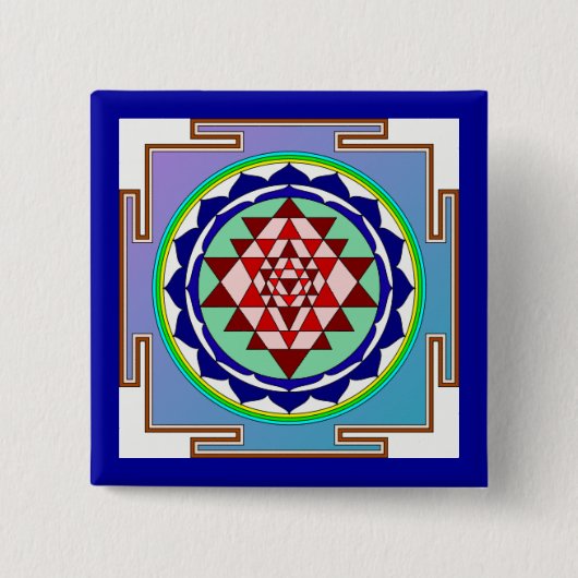 Sri Yantra Knopf Button (Vorderseite)
