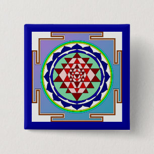 Sri Yantra Knopf Button