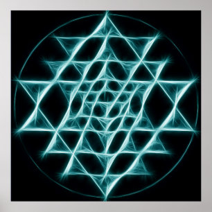 Sri Yantra - Lichtnetz Poster