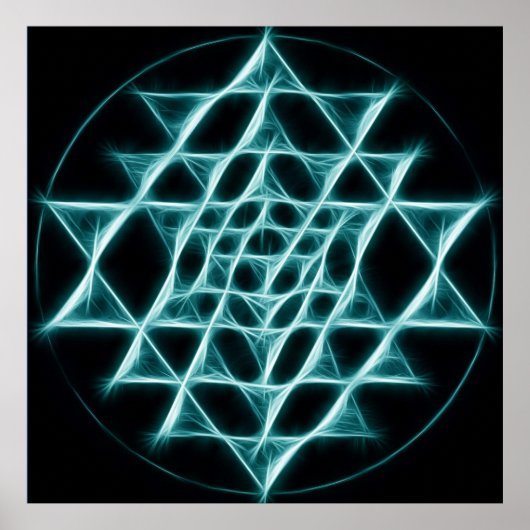 Sri Yantra - Lichtnetz Poster (Vorne)