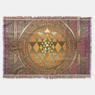 Sri Yantra Lila Sun - Throw Blanket Decke