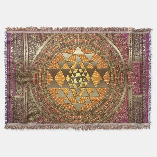 Sri Yantra Lila Sun - Throw Blanket Decke (Vorderseite)