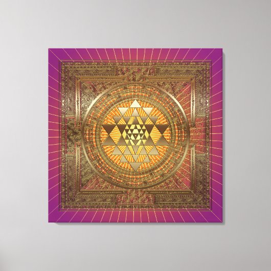 Sri Yantra Lila Sun - überzogene Canvas Leinwanddruck (Vorderseite)