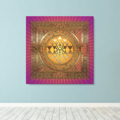 Sri Yantra Lila Sun - überzogene Canvas Leinwanddruck (Insitu (Holzboden))