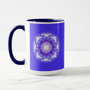 Sri Yantra Mandala Lila und Blue Combo Tasse