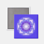 Sri Yantra Mandala Lila und Blue Magnet (Vorderseite/Rückseite)