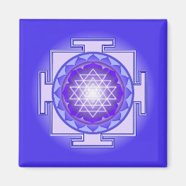 Sri Yantra Mandala Lila und Blue Magnet