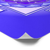 Sri Yantra Mandala Lila und Blue Print Poster (Ecke)