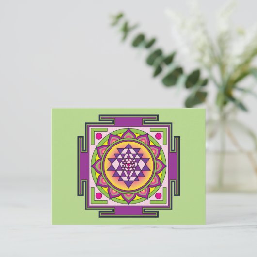 Sri Yantra Mandala Postkarte (Stehend Vorderseite)