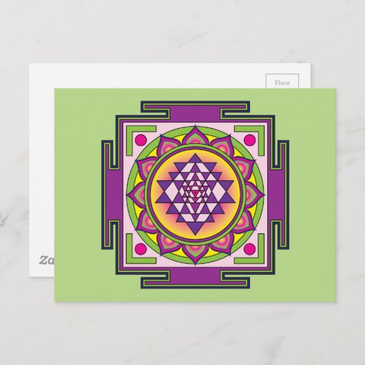 Sri Yantra Mandala Postkarte (Vorne/Hinten)