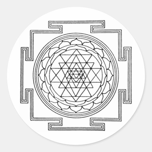 Sri Yantra Mandala Runder Aufkleber (Vorderseite)