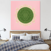 Sri Yantra Mandala - Wrapped Canvas Leinwanddruck (Insitu (Schlafzimmer))
