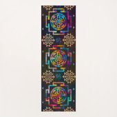 Sri Yantra Muster - Farbe und Gold Yogamatte (Vorderseite)
