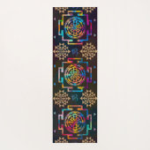Sri Yantra Muster - Farbe und Gold Yogamatte (Rückseite)