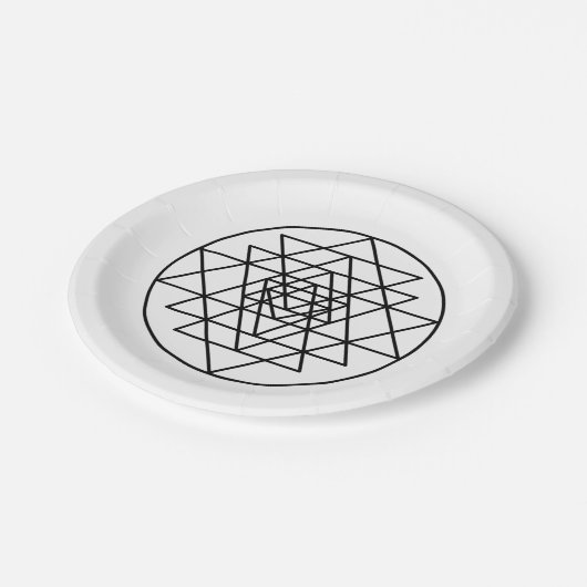 Sri Yantra Pappteller (Schrägansicht)