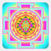 Sri Yantra Quadratischer Aufkleber (Vorderseite)