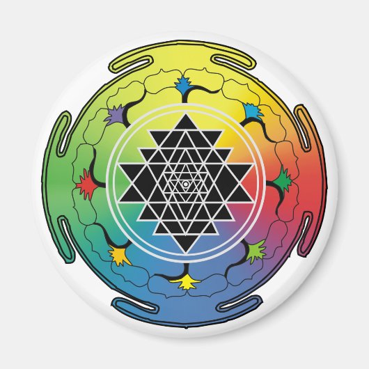 Sri Yantra Rainbow Magnet (Vorne)