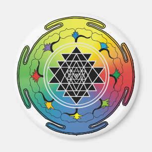 Sri Yantra Regenbogen-Magnet Magnet