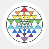 Sri Yantra-Regenbogenaufkleber Runder Aufkleber (Vorderseite)
