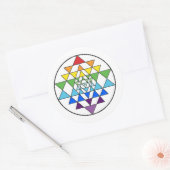 Sri Yantra-Regenbogenaufkleber Runder Aufkleber (Umschlag)