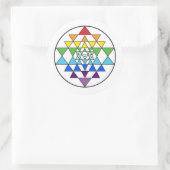 Sri Yantra-Regenbogenaufkleber Runder Aufkleber (Tasche)