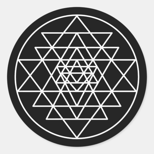 Sri Yantra Runder Aufkleber (Vorderseite)