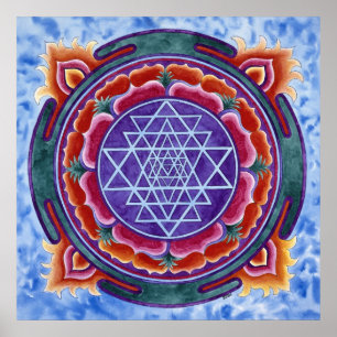 Sri Yantra rundes Motiv Poster