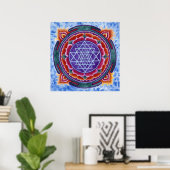 Sri Yantra Rundmotiv Poster (Heimbüro)
