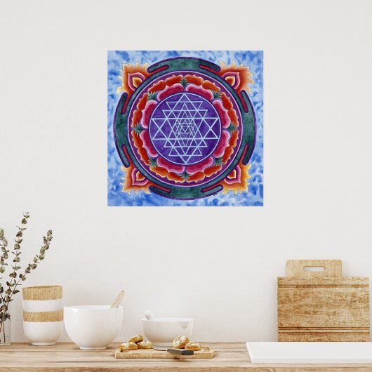 Sri Yantra Rundmotiv Poster (Küche)