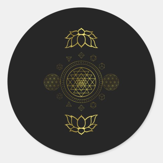Sri Yantra Sacred Geometry Dala Runder Aufkleber (Vorderseite)