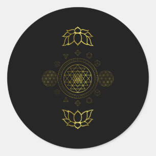 Sri Yantra Sacred Geometry Dala Runder Aufkleber