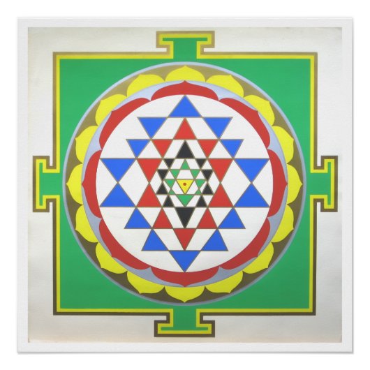 Sri Yantra Sacred Geometry Poster, Accurate Colors Poster (Vorderseite)