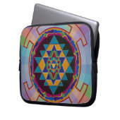 Sri Yantra Schoss-Spitzen-Hülse Laptopschutzhülle (Vorderseite Links)