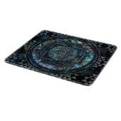 Sri Yantra / Sri Chakra Abalone Muschel und Silber Schneidebrett (Ecke)