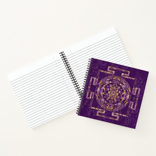 Sri Yantra / Sri Chakra Amethyst und Gold Notizblock (Innenseite)