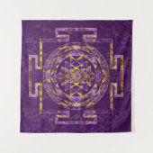 Sri Yantra/Sri Chakra Amethyst und Gold Wandteppich (Vorderseite (Horizontal))