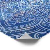 Sri Yantra / Sri Chakra Blue Watercolor Poster (Ecke)