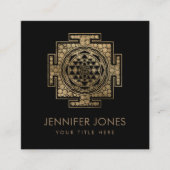 Sri Yantra / Sri Chakra Dot Art Quadratische Visitenkarte (Vorderseite)