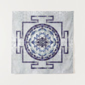Sri Yantra/Sri Chakra Edelstein und Perle Wandteppich (Vorderseite (Horizontal))