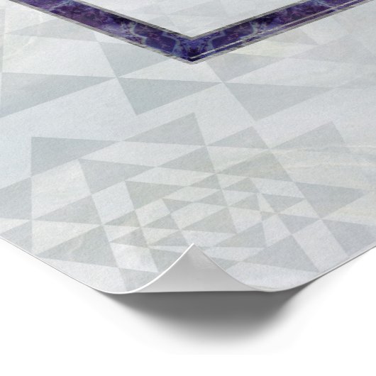 Sri Yantra / Sri Chakra Gemstone und Perle Poster (Ecke)