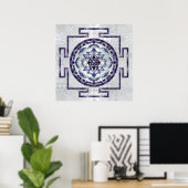 Sri Yantra / Sri Chakra Gemstone und Perle Poster (Heimbüro)